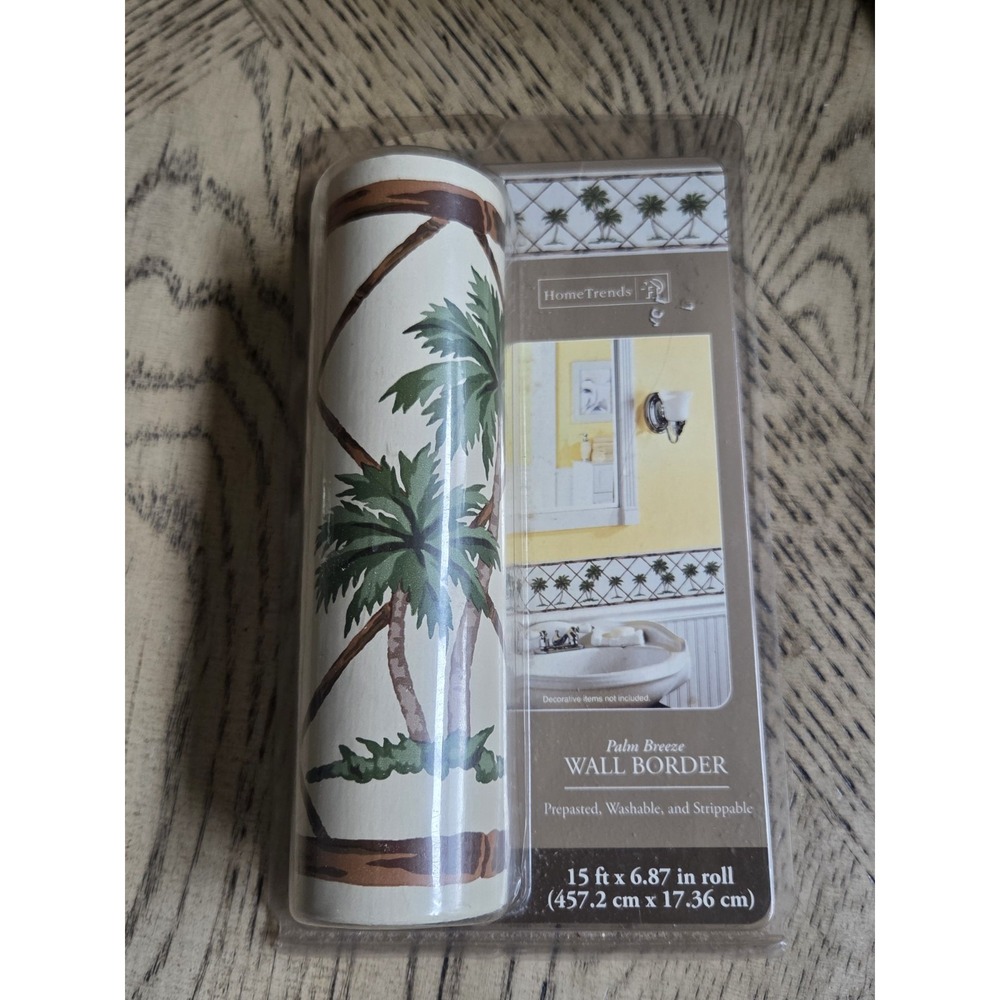 NEW Home Trends Palm Breeze Wall Border Pre Pasted 15 ft Tree Beach